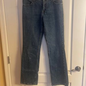 Harley Davidson Medium Wash Blue Denim Women's Jeans Bootcut Size 8L - Pre-owned